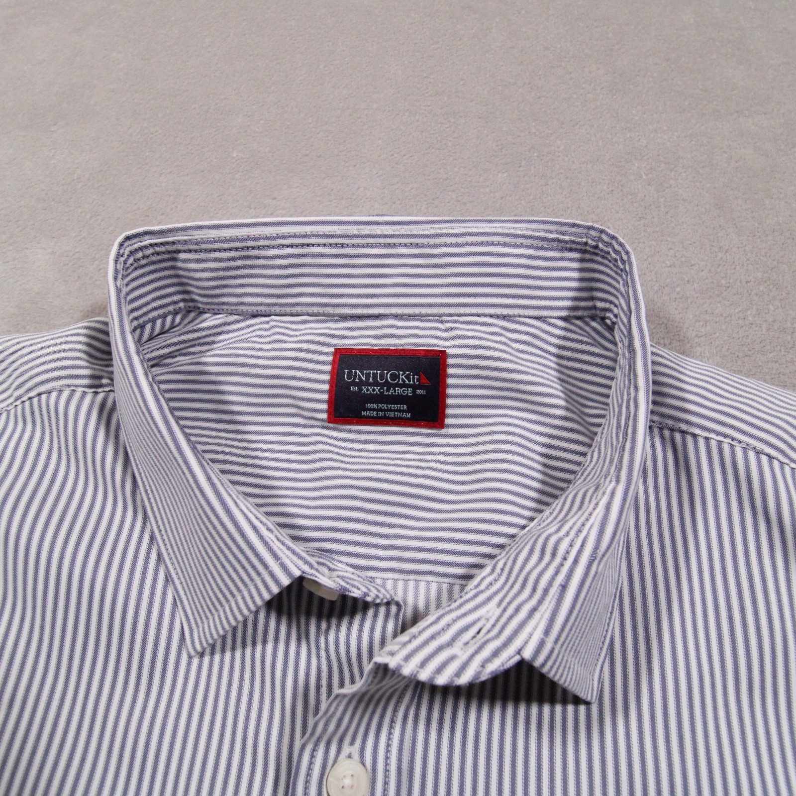 Untuckit long sleeve button up shirt 3XL Men gray striped