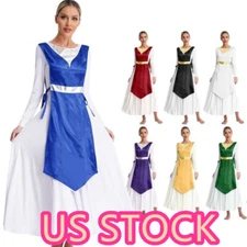 Womens-Tunic Worship Dress Sleeveless Dancewear Church Lyrical Dance Liturgical