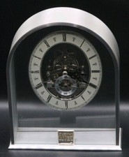 ENRICO COVERI Grande Orologio Da Tavolo Con Meccanismo A Vista FUNZIONANTE 