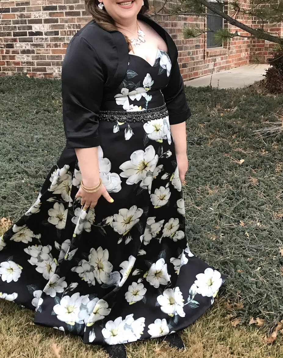 Prom Dress, Long, Plus Size, 14W, Bolero Jacket 18, Rachel Allan Curves, Pre-own