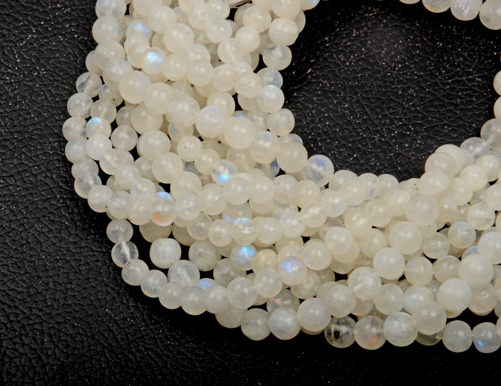 13mm Smooth Round Rainbow Moonstone Beads 13 Inch Strand Natural Gemstone