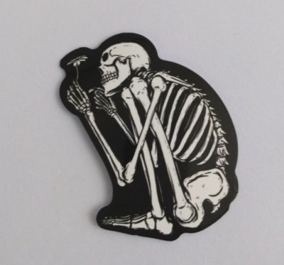 Admiring A Daisy Gothic Skeleton Sticker 2.38''x 2.18'' (M)