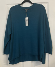 NWT 178 Eileen Fisher Jewel Organic Cotton/Tencel Crew Neck Box Top XL 1X 2X 3X