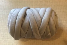 Soft Velvet Chunky Tube Yarn for hand knitting  Light Gray  17 yards