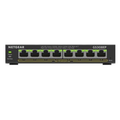 Netgear GS308EP Switch 8 Port 1000Base-T RJ-45 PoE+ CoS QoS 16 Gbit/s 192 KB