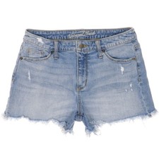 Universal Thread High Rise Shortie Shorts 4/27 W28 Inseam 3 Blue Distress Womens