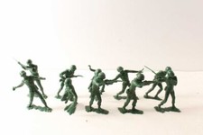 10 Vintage Large 5 1/2" Marx USMC Marines Play Soldier Figures