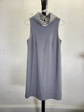 Ann Taylor Gray/White Midi Dress with Herringbone Pattern Size Small