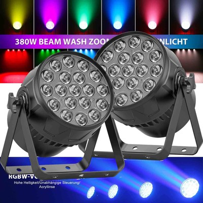 U`King 2x 380W Zoom Wash Par Strahler 19 LED Bühnenlicht DMX RGBW Halloween Show