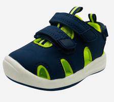 Toddler Boys' Navy Blue Closed Toe Sandals Neon Trim Hook Loop Cat Jack New