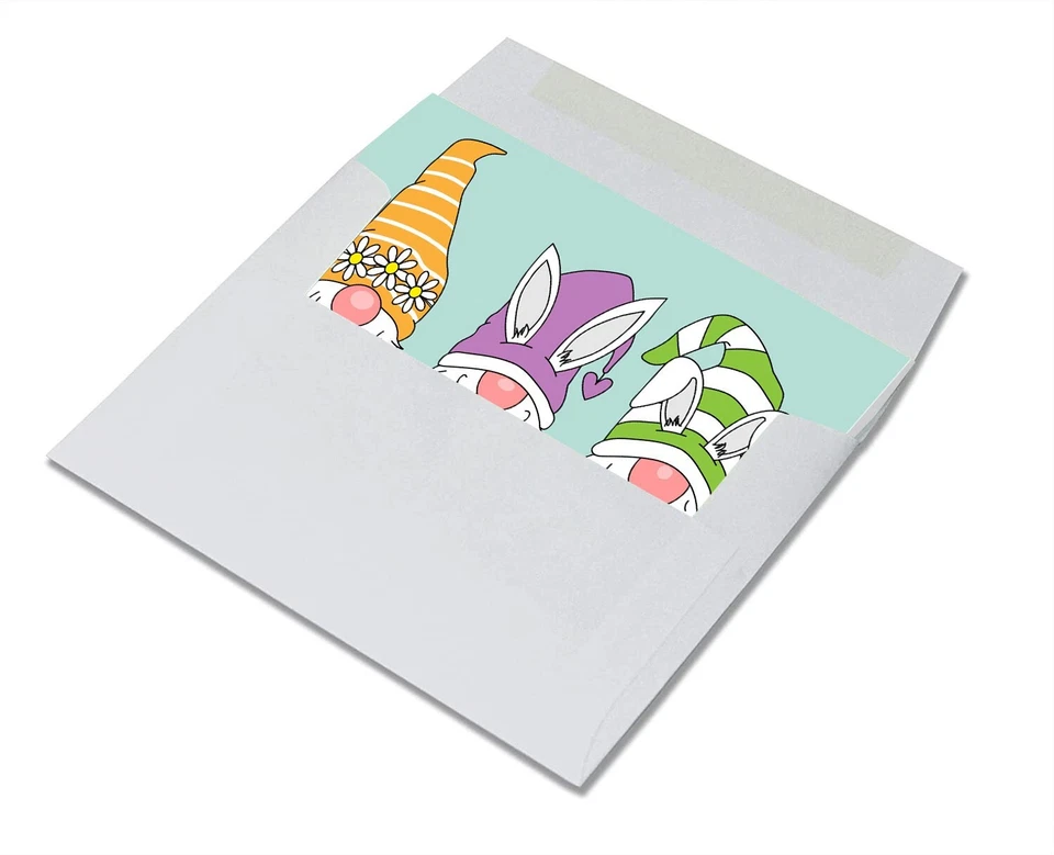 Happy Easter Gnomes Cards-Blank Inside with Envelopes-5.5"x4.25"-12 or 24 Packs - Image 2 of 3