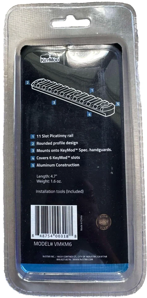 VISM KeyMod Picatinny Rail - 6 KM Slots VMKM6 - Image 2 of 4