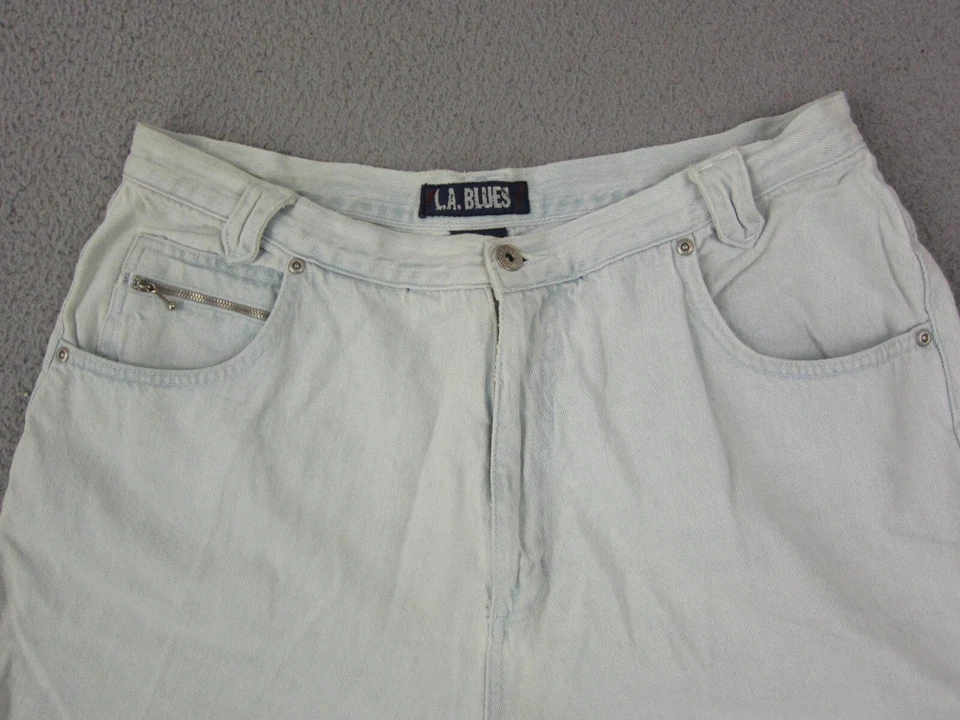 Pantalones Cortos Vaqueros Vintage LA Blues Para Mujer 18 Azul Cintura Alta Años 90 Foto 2 de 4