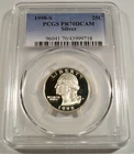 1998-S 25c SILVER PCGS PR70DCAM WASHINGTON QUARTER DEEP CAMEO PR 70 DC