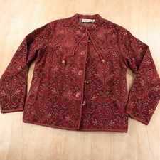 Vtg 90s Flashback Paisley Print Tapestry Jacket Blazer Medium Eastern Hippy Boho