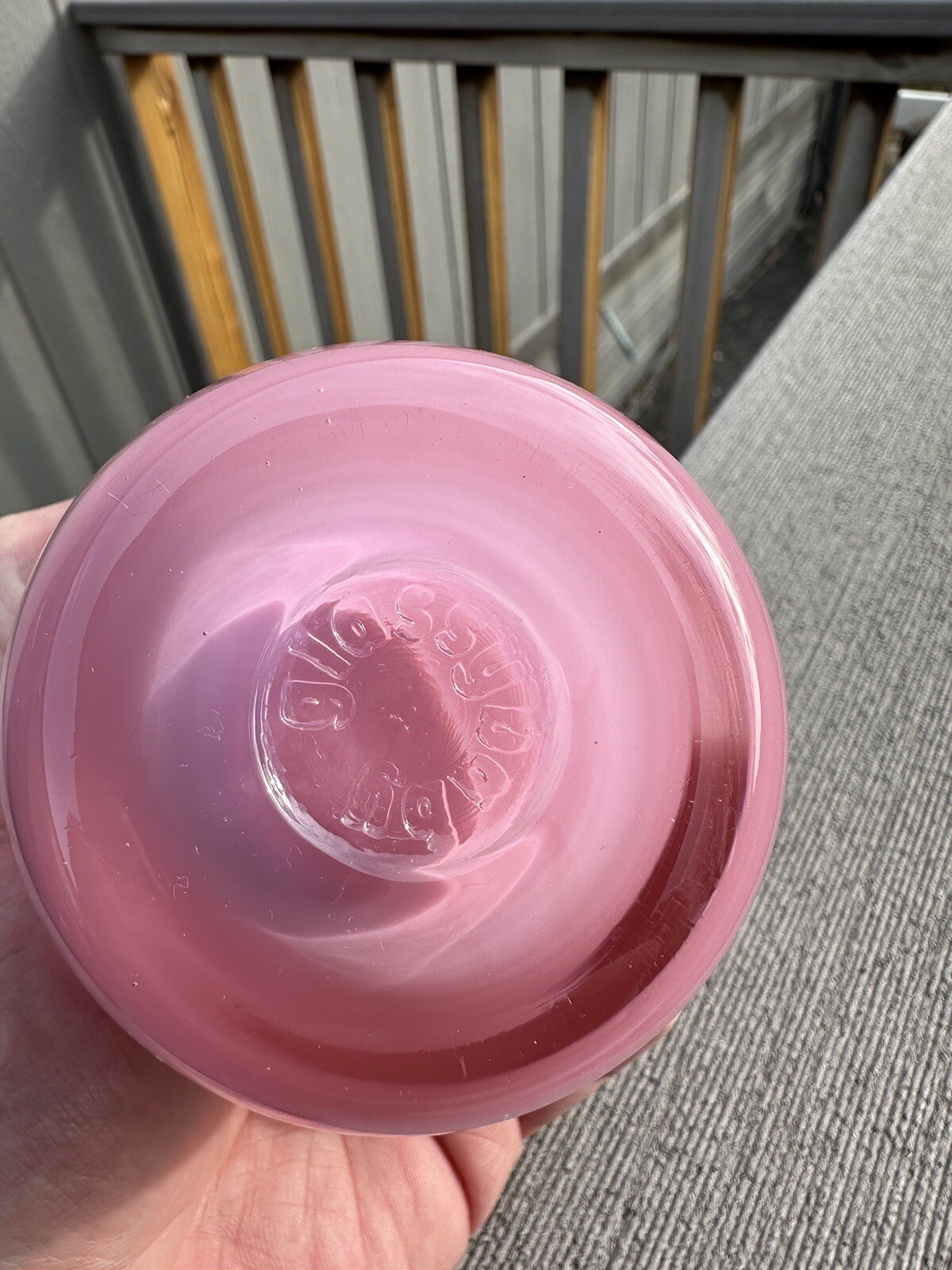 Glassybaby Evelyn Pink Glass Votive Candle Holder Breast Cancer