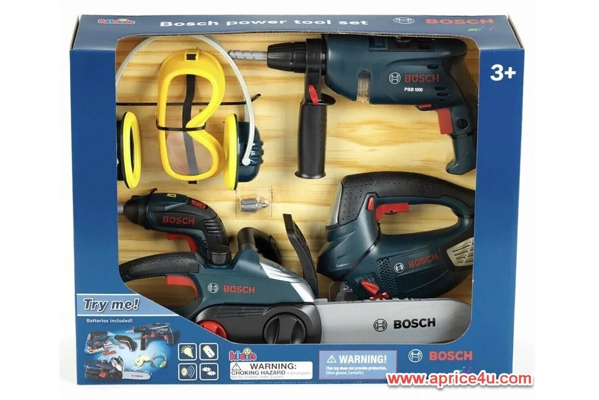 alarm Kæledyr sagde Bosch Kids Play Power Tools Bonus Pack with Accessories and Batteries | eBay