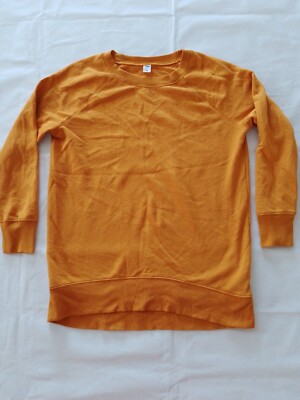 Damen Sweatshirt Old Navy Gr. S Rundhals Longline Orange 11830