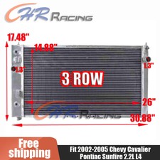 3 Row Aluminum Radiator For 2002-2005 03 Chevy Cavalier Pontiac Sunfire 2.2l L4 3 Row Aluminum Radiator For 2002-2005 03 Chevy Cavalier Pontiac Sunfire 2.2l L4