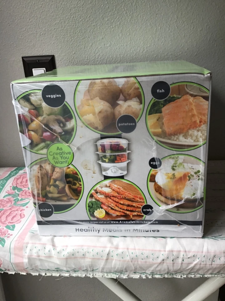 Nuevo vaporizador de alimentos apilable Aroma 6 cuartos blanco 6 cuartos comidas saludables hecho fácil Foto 4 de 4