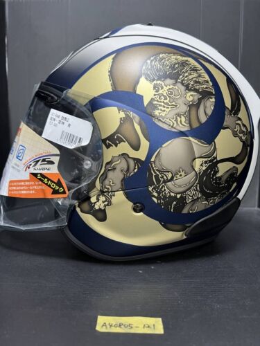Arai Open Face Helmet VZ-RAM KODO 2 II Blue Fuujin Raijin SZ-R SNELL Size M - Picture 1 of 12