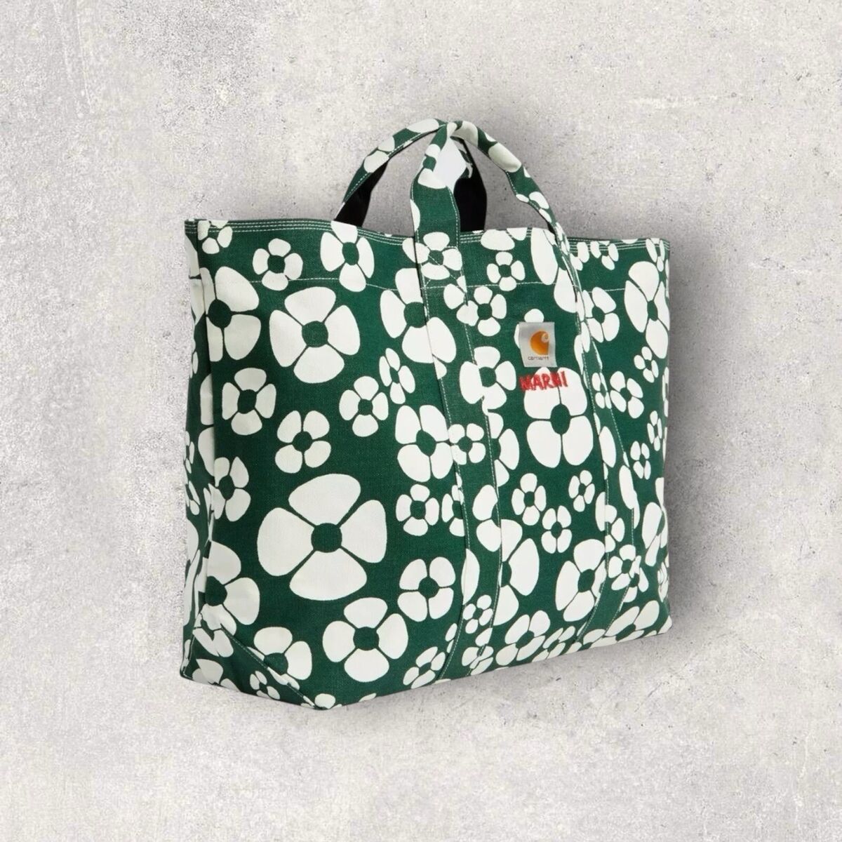Marni X Carhartt WIP Clover Floral Canvas in Green & White Marni X Carhartt WIP Clover Floral Canvas in Green & White