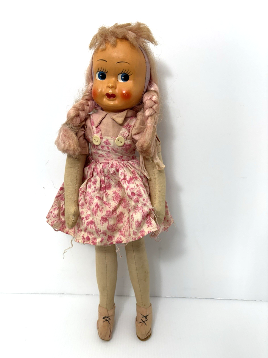 Grande Poupée Celluloïd Rodoid Milano Années 50 - 80 Cm, Fille, état D'usage