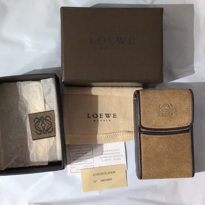 Loewe Madrid Brown Suede Leather Cigar Case with Box and Certificate