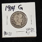 1914 Silver Barber Quarter G