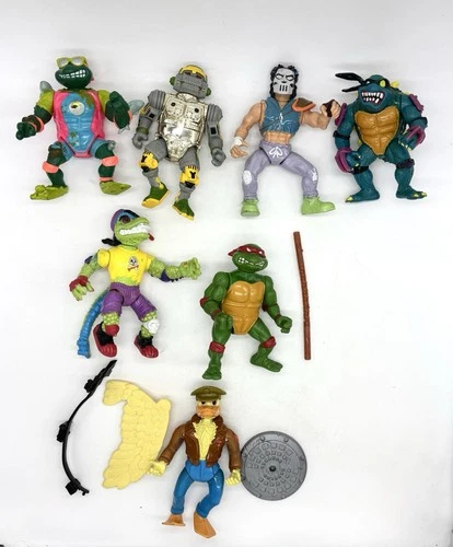 TMNT Ninja Turtles Action Figure Lot 1988 Raphael Casey Mondo Ace Slash Vintage