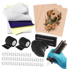 228Pcs Fake Skin Tattoo Practice Kit for Beginners - Include 3 Tattoo Skins 3 