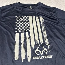 Men's XL Realtree Graphic (American Flag,) T-Shirt Blue