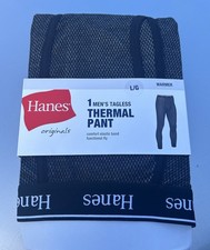 Hanes Originals Men's Size Large Black Knit Thermal Pant Bottom