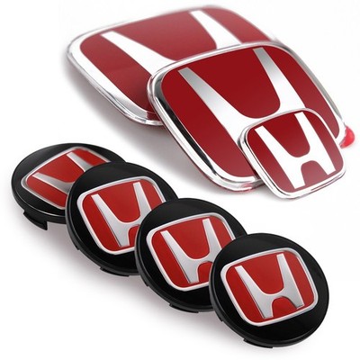 7PCS Front Rear Steering Wheel Caps Badge Emblem Fit For 2016/2017 Honda Accord