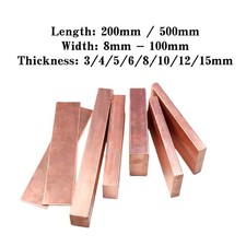 T2 Copper Flat Bar Square Block Copper Metal Sheet Plate 3mm-15mm Thick Solid