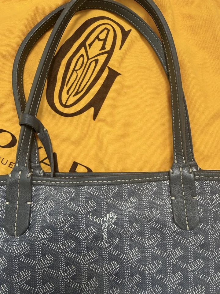 Goyard Goyardine Gray St. Louis PM Tote Bag Hand Bag With Pouch - Image 2 of 4