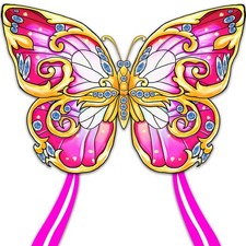 Xida Butterfly Kites for Kids  Adults, Extremly Easy to Fly, Large, Pink