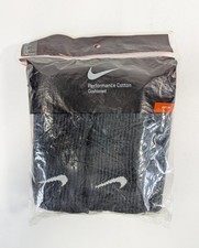 Nike Performance Cotton Cushioned Crew Socks 6 Pack Dri-Fit Black Small 6-8
