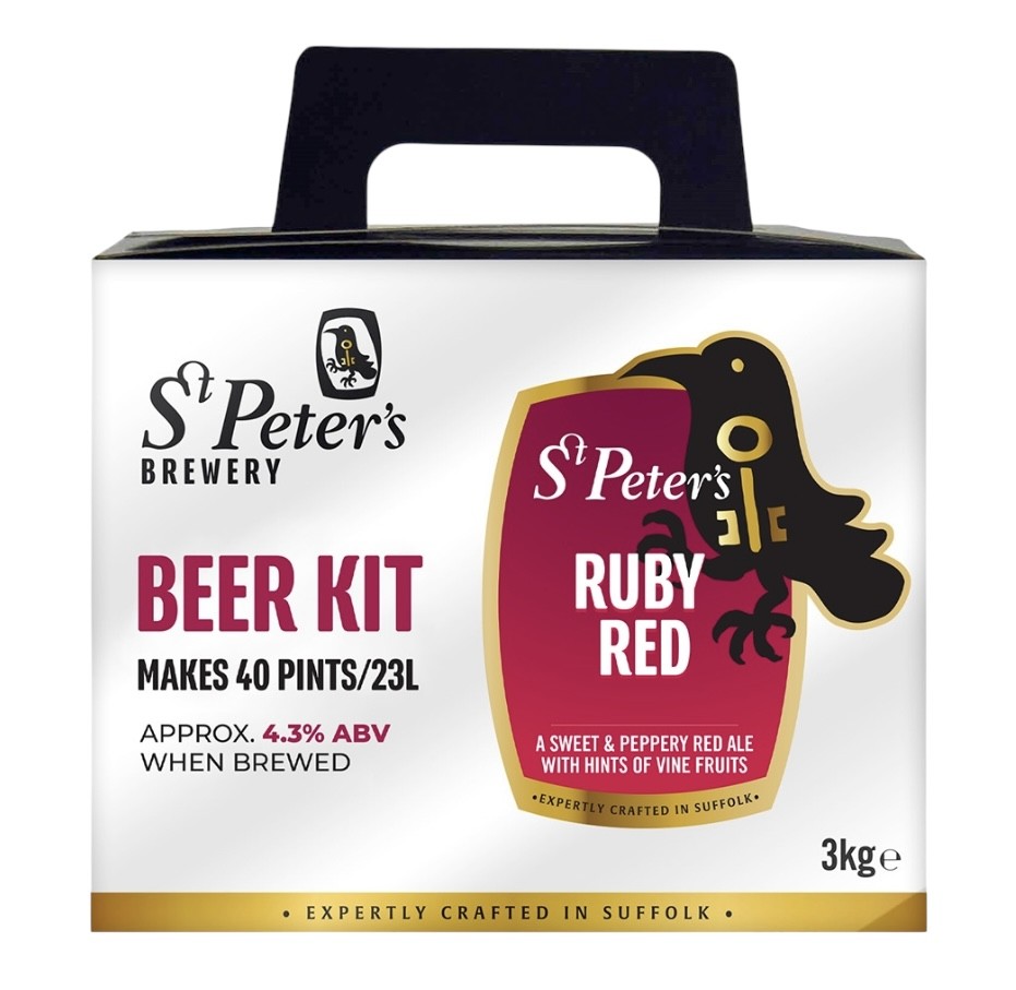 St Peters Brewery Ruby Red Ale Beer Kit 40 Pints Homebrew Beer Making Brewing