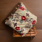 Pier 1 Pillow Floral Boho Embroiderd Bead Ribbon Fring 16"x16" NEW VTG FREE SHIP — photo 1