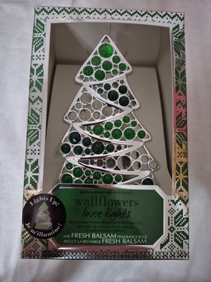 Bath&Body Works Wallflower Luxe Christmas Tree Plugin Diffuser+Bulb Fresh Balsam