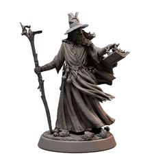 Human Wizard – 32mm Resin Miniature | D&D 3D Printed Fantasy Figure