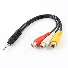 Female Audio/Video Connector to 3.5mm Jack Adapter Cable TV AV Video Lead