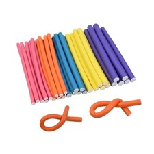 30 Pieces 9.45 Inch Flexible Hair Curling Rods 1 Count Pack of 30 , 5 Colors