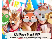 Kid Face Mask DIY 63 pages - Animal Mask Halloween Costume Pretend Play Dress Up