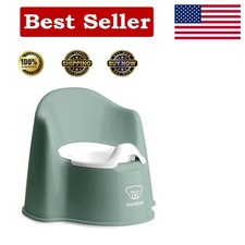 Babybj rn Deep Green/White Potty Chair with Comfortable Backrest  Armrests