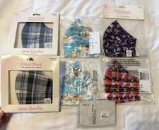 NEW Lot of 6 Vera Bradley Face Masks - Beach Toile, Plaid, Houndstooth, Foxwood