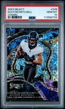 2023 Panini Select Club Level Keaton Mitchell #246 Cosmic Prizm RC PSA 10 1/1 