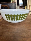 Vintage MCM Pyrex Green New Dot Bowl #404 Nesting Mixing Bowl Large - NICE