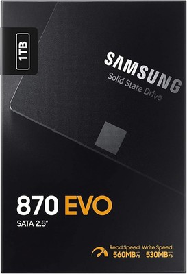 Samsung 870 EVO 1TB, 2.5 inch Internal SSD -  MZ-77E1T0B/AM